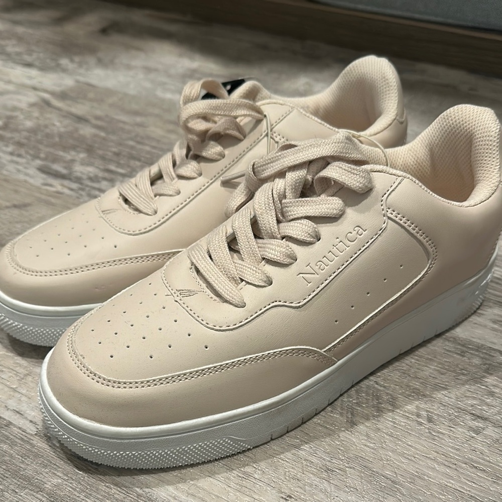 Nautica Men's Cream Low-Top Lace-Up Sneakers